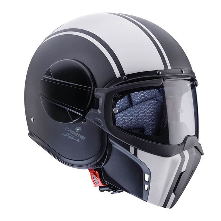 Caberg Jet Ghost Legend Matt Black / White Carbon Fiber Helmet