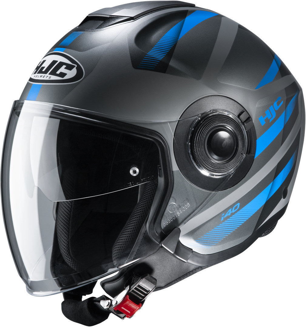 Jet Helmet Hjc i40 Remi Mc2sf Gray / Black With Long Visor And Sun Visor New