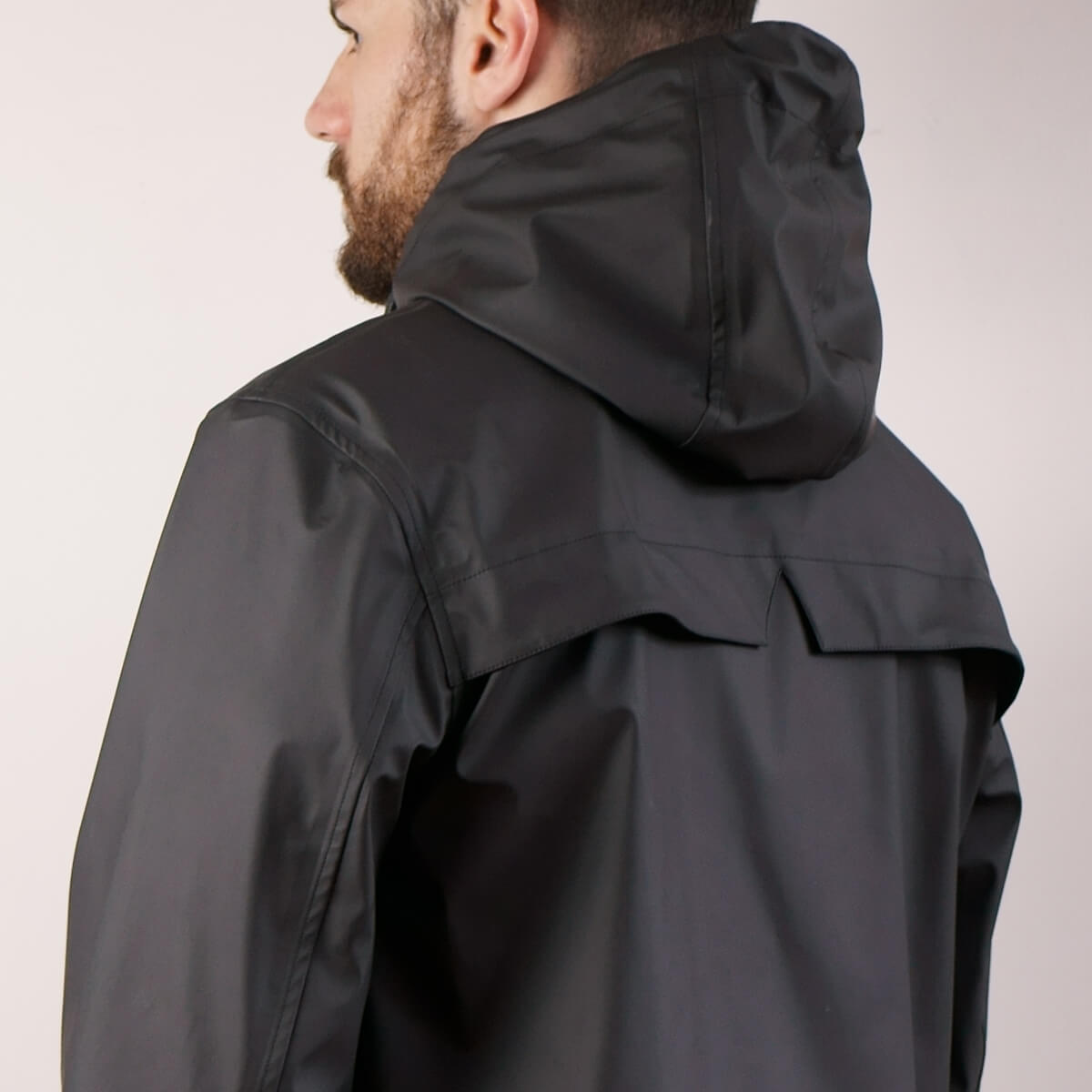 Long Rain Jacket With Waterproof PU Coating And Heat-sealed Seams