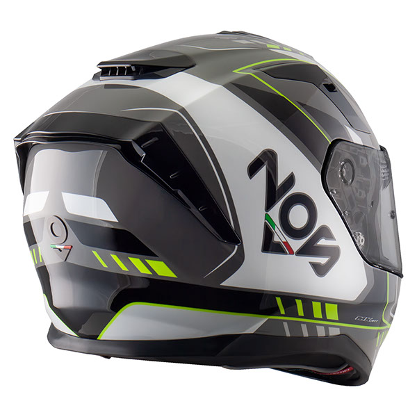 FULL FACE HELMET NOS NS10 MIG FLUOR YELLOW WITH INTERNAL GLASSES