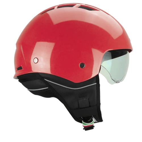CGM Demi-Jet 111A SLOT MONO Crimson Helmet With Sunshade Goggle