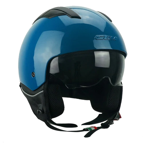 Casco Cgm Demi-Jet 111A SLOT MONO Ottanio Lucido Con Occhialino