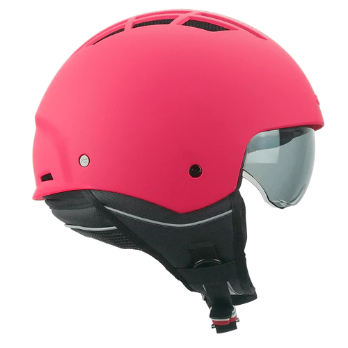 Cgm Demi-Jet 111A SLOT MONO Helmet Matte fluo pink With goggle