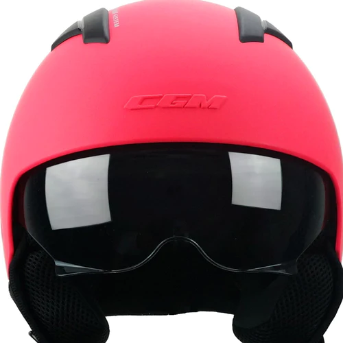 Cgm Demi-Jet 111A SLOT MONO Helmet Matte fluo pink With goggle