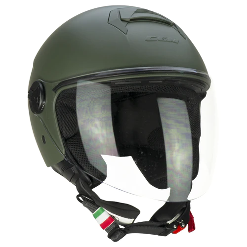 CGM Jet107A FLORENCE MONO Helmet Matte green Long visor
