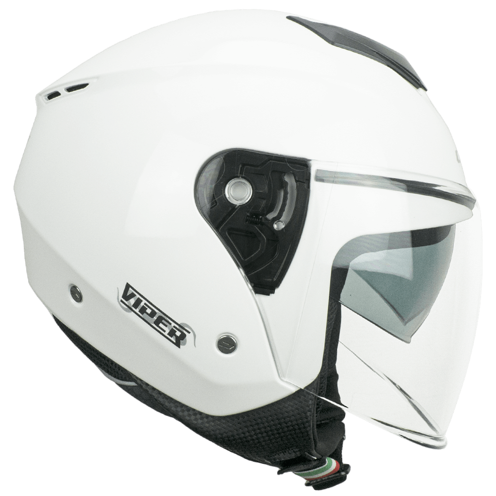 Jet Helmet CGM 125A VIPER MONO Glossy White New Long Visor and Sunshade