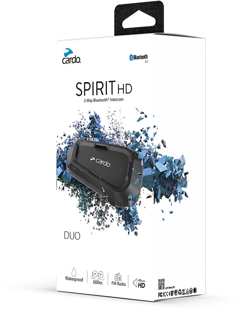 Cardo Spirit HD Duo Bluetooth Intercom With Two Devices