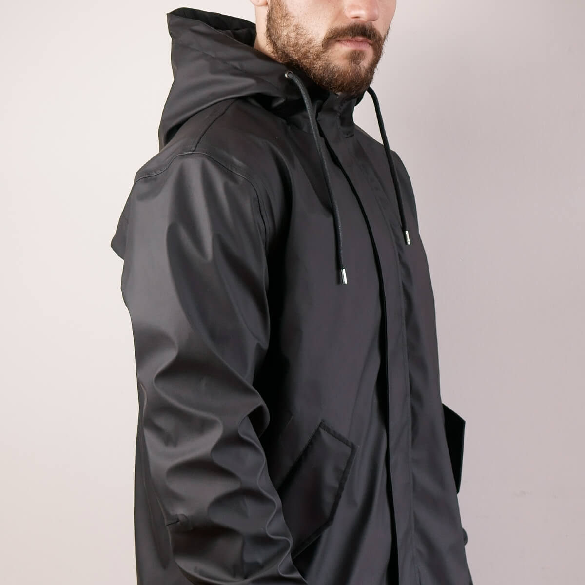 Long Rain Jacket With Waterproof PCU Coating