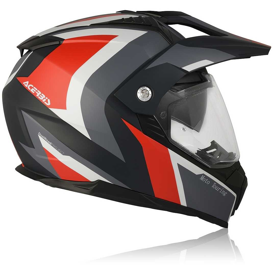 Casco Integrale Acerbis Flip FS-606 Stile Touring Grigio/Rosso