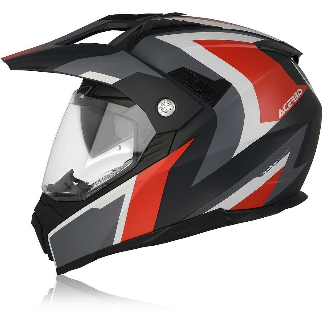 Casco Integrale Acerbis Flip FS-606 Stile Touring Grigio/Rosso